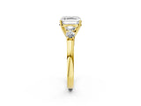 Yellow gold Asscher Cut Diamond Five-Stone Prong Set White Gold Ring_37