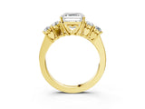 Yellow gold Asscher Cut Diamond Five-Stone Prong Set White Gold Ring_38