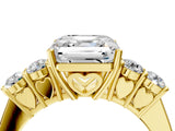 Yellow gold Asscher Cut Diamond Five-Stone Prong Set White Gold Ring_39