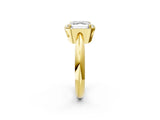 Yellow gold Asscher Cut Diamond Halo Engagement Ring with Split Shank and Four-Prong Setting_53
