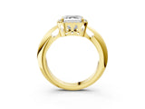 Yellow gold Asscher Cut Diamond Halo Engagement Ring with Split Shank and Four-Prong Setting_54