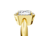 Yellow gold Asscher Cut Diamond Halo Engagement Ring with Split Shank and Four-Prong Setting_56