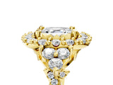 Yellow gold Asscher Cut Diamond Halo Ring with Pavé Band and Four-Prong Setting_28
