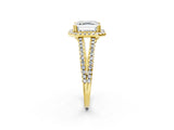 Yellow gold Asscher Cut Diamond Halo Split Shank Engagement Ring_41