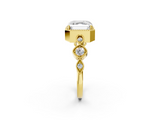 Yellow gold Asscher Cut Diamond Milgrain Marquise Band with Prong Setting_5