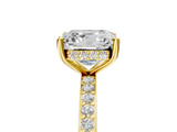 Yellow gold Asscher Cut Diamond Pavé Band Ring with Four-Prong Setting_28