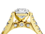 Yellow gold Asscher Cut Diamond Pavé Band Solitaire with Four-Prong Setting_20