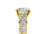 Yellow gold Asscher Cut Diamond Pavé Band Solitaire with Four-Prong Setting_21