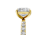 Yellow gold Asscher Cut Diamond Pavé Band Solitaire with Four-Prong Setting_9