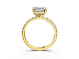 Yellow gold Asscher Cut Diamond Pavé Band with Four-Prong Setting_31