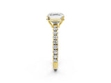 Yellow gold Asscher Cut Diamond Pavé Solitaire Engagement Ring with Four-Prong Setting_42