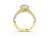 Yellow gold Asscher Cut Diamond Pave Band with Four-Prong Setting_27