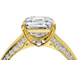 Yellow gold Asscher Cut Diamond Pave Band with Four-Prong Setting_28