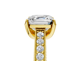 Yellow gold Asscher Cut Diamond Pave Band with Four-Prong Setting_29