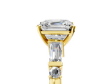 Yellow gold Asscher Cut Diamond Ring with Baguette Side Stones, Channel Set Band, and Four-Prong Setting_30