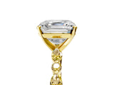 Yellow gold Asscher Cut Diamond Ring with Marquise and Round with Yellow Sapphire side stone Side Stones and Four-Prong Setting_29