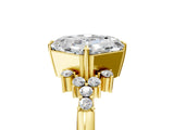 Yellow gold Asscher Cut Diamond Ring with Side Stones and Four-Prong Setting_70