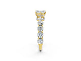 Yellow gold Asscher Cut Diamond Side Stone Engagement Ring with Four-Prong Setting_38