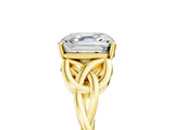 Yellow gold Asscher Cut Diamond Solitaire Celtic Knot Ring with Four-Prong Setting_46