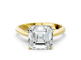 Yellow gold Asscher Cut Diamond Solitaire Engagement Ring with Cathedral Setting and Four-Prong Mount_27