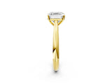 Yellow gold Asscher Cut Diamond Solitaire Engagement Ring with Cathedral Setting and Four-Prong Mount_29
