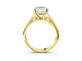 Yellow gold Asscher Cut Diamond Solitaire Engagement Ring with Cathedral Setting and Four-Prong Mount_30