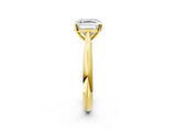 Yellow gold Asscher Cut Diamond Solitaire Engagement Ring with Cathedral Setting and Four-Prong Mount_45