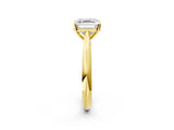 Yellow gold Asscher Cut Diamond Solitaire Engagement Ring with Cathedral Setting and Four-Prong Mount_77
