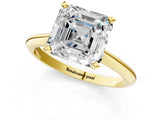 Yellow gold Asscher Cut Diamond Solitaire Engagement Ring with Classic Band and Four-Prong Setting_44