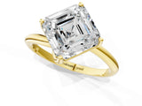Yellow gold Asscher Cut Diamond Solitaire Engagement Ring with Four-Prong Setting and Classic Band_54