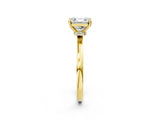 Yellow gold Asscher Cut Diamond Solitaire Ring with Classic Band and Four-Prong Setting_10