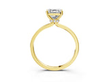 Yellow gold Asscher Cut Diamond Solitaire Ring with Classic Band and Four-Prong Setting_11