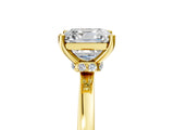 Yellow gold Asscher Cut Diamond Solitaire Ring with Classic Band and Four-Prong Setting_13