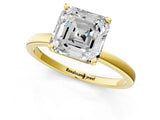 Yellow gold Asscher Cut Diamond Solitaire Ring with Classic Band and Four-Prong Setting_9