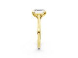 Yellow gold Asscher Cut Diamond Solitaire Ring with Flower Prong Setting and Classic Band_14