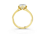 Yellow gold Asscher Cut Diamond Solitaire Ring with Flower Prong Setting and Classic Band_39
