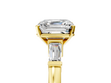 Yellow gold Asscher Cut Diamond Solitaire Ring with Tapered Baguette Accents and Four-Prong Setting_27