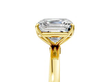 Yellow gold Asscher Cut Diamond Solitaire Ring with Thin Band and Prong Setting_17
