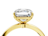 Yellow gold Asscher Cut Diamond Solitaire Ring with Thin Band and Prong Setting_28