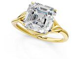 Yellow gold Asscher Cut Diamond Solitaire Ring with Twist Band and Four-Prong Setting_70