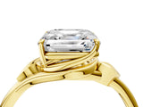 Yellow gold Asscher Cut Diamond Solitaire Ring with Twist Band and Four-Prong Setting_73