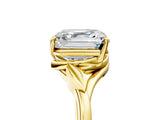 Yellow gold Asscher Cut Diamond Solitaire Ring with Twist Band and Four-Prong Setting_74