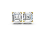 10K Yellow Gold 1.16 Carat E-F VVS-VS Asscher Diamond Stud Earrings