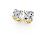 10K Yellow Gold 1.16 Carat E-F VVS-VS Asscher Diamond Stud Earrings