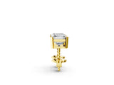 10K Yellow Gold 1.16 Carat E-F VVS-VS Asscher Diamond Stud Earrings