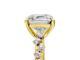 Yellow gold Asscher Cut Diamond Vine Band with Four-Prong Setting_11