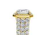 Yellow gold Asscher Cut Halo Pavé Diamond Engagement Ring with Split Shank and Four-Prong Setting_8