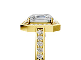 Yellow gold Asscher Cut Halo Pave Split Shank Prong Setting Ring_54