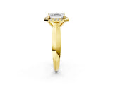 Yellow gold Asscher Cut Halo Solitaire Engagement Ring with Square Band and Four-Prong Setting_68