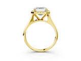 Yellow gold Asscher Cut Halo Solitaire Engagement Ring with Square Band and Four-Prong Setting_69